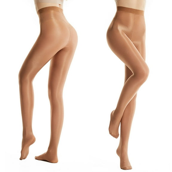 Oversized Spandex Tights for Women Brown Women's Solid Color Pantyhose Latin Pole Dance 70D Plus Size Reflective Socks