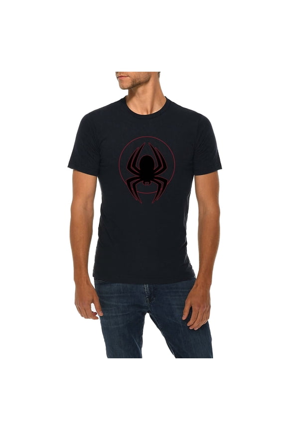 Oversized Spider Drop Graphic Design Deluxe Jersey T-Shirt - Navy 3XL