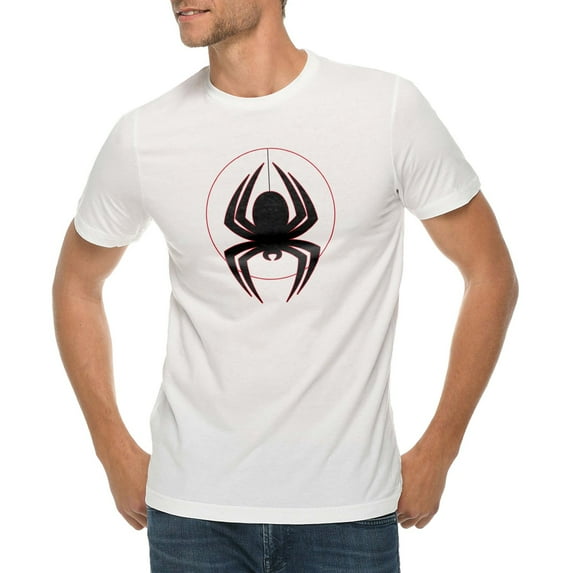 Oversized Spider Drop Graphic Design Deluxe Jersey T-Shirt - White XL