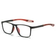 thumbnail image 1 of Oversized Sports Reading Glasses Flexible Square Readers for Women and Men, Black Personalized Lightweight Presbyopic Glasses HD +1.00, 1 of 6