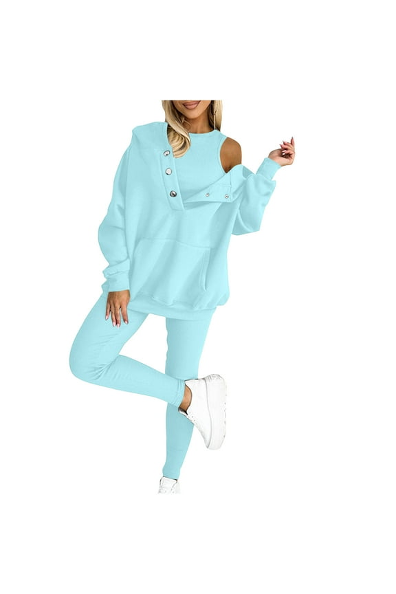 Oversized Sports Suits for Women Teen Girls Novelty Y2K Funny Streetwear Tank Tops Sweatpants and Hoodie 3PC Tracksuit 2024