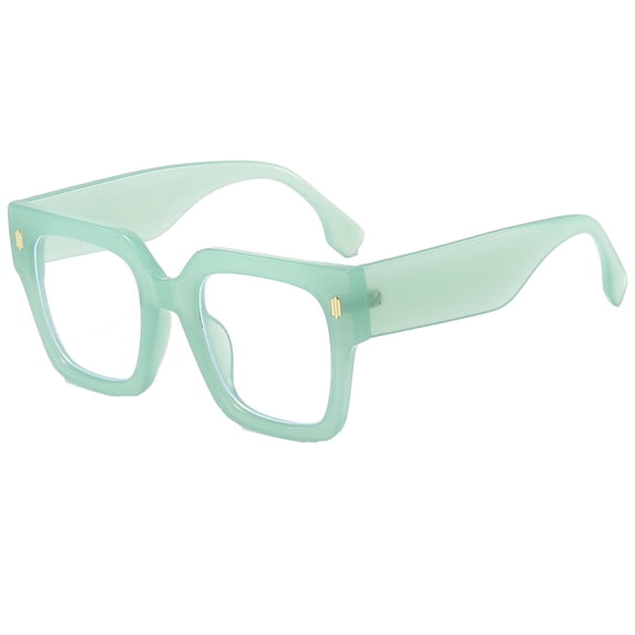 Oversized Square Blue Light Blocking Glasses, PC Frame for Women Men, Anti-Eyestrain Computer Eyeglasses