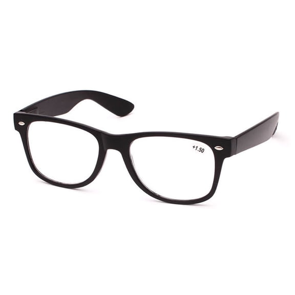 Oversized Square Classic Black Reading Glasses +2.00 Spring Hinge Ultralight Plastic Readers 2.00