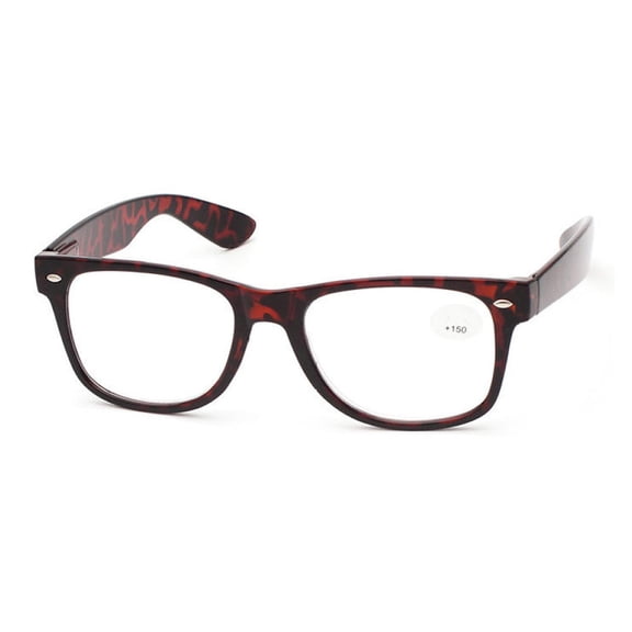 Oversized Square Classic Tortoiseshell Reading Glasses +3.00 Spring Hinge Ultralight Plastic Readers 3.00
