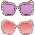 thumbnail image 1 of Oversized Square Frame Bling Rhinestone Crystal Design Sunglasses For Women, 1 of 13