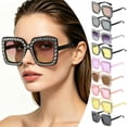 thumbnail image 1 of Oversized Square Rhinestone Decor Sunglasses Gradient Lens Fashion Party Eyewear Shiny Border Frame Daily Club Vacation Beach Women Fashion Sun Glasses Accessory, 1 of 8