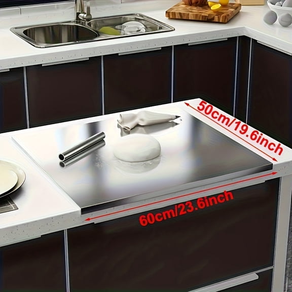 Oversized Stainless Steel Cutting Board, Large Kitchen Pastry Board for Baking, Dough Kneading, Food Preparation and Meal Prep