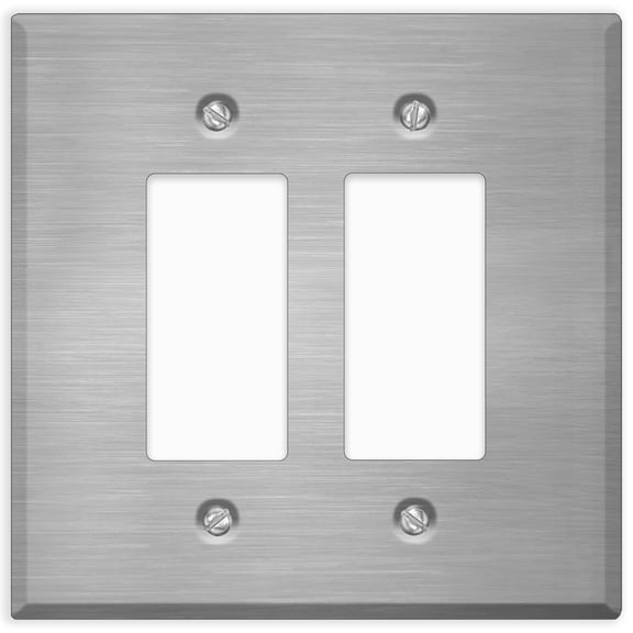 Oversized Stainless Steel Outlet Covers, 2-Gang Rocker Switch Wall Plate, 5.5" x 5.50" Jumbo Rocker Switch Plate, Painted Metal, Corrosive Resistant, Matching Screws Included