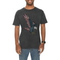 thumbnail image 1 of Oversized Stared and Stripped Eagle Graphic Design Vintage Crewneck Tee - Vintage Black XL, 1 of 4