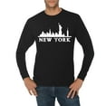 thumbnail image 1 of Oversized Statue of Liberty Skyline Graphic Long Sleeve Crewneck Tee - Black XL, 1 of 4