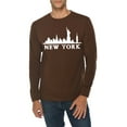 thumbnail image 1 of Oversized Statue of Liberty Skyline Graphic Long Sleeve Crewneck Tee - Chestnut XL, 1 of 4