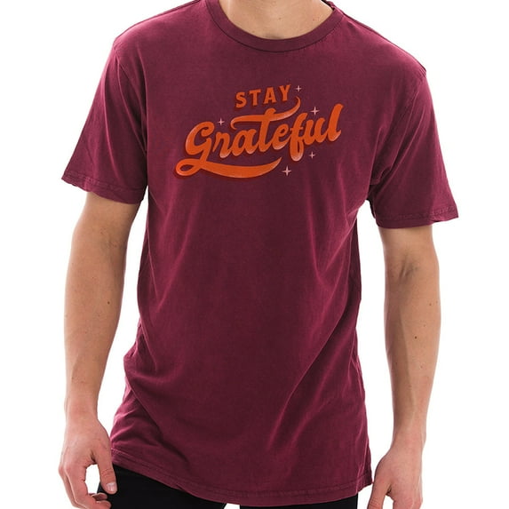 Oversized Stay Greatful Graphic Design Unisex Ring Spun Cotton Vintage Short Sleeve Crewneck Tee Shirt - Vintage Brick 3XL