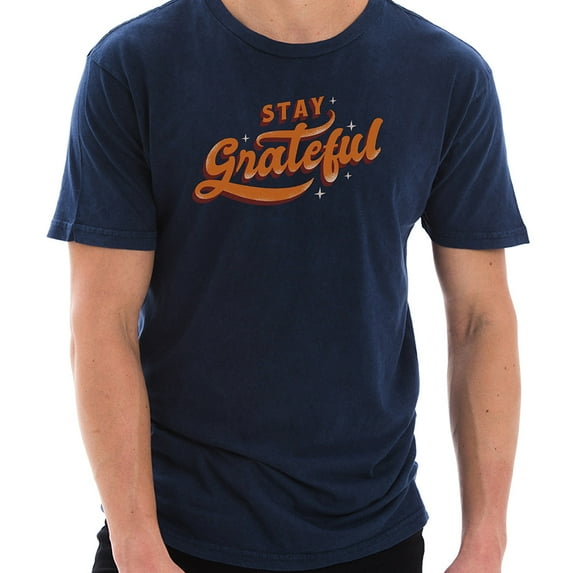 Oversized Stay Greatful Graphic Design Unisex Ring Spun Cotton Vintage Short Sleeve Crewneck Tee Shirt - Vintage Denim 3XL