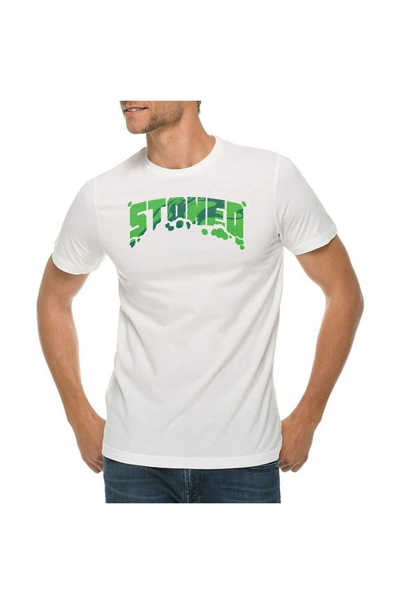 Oversized Stoned Graphic Design Deluxe Jersey T-Shirt - White 3XL