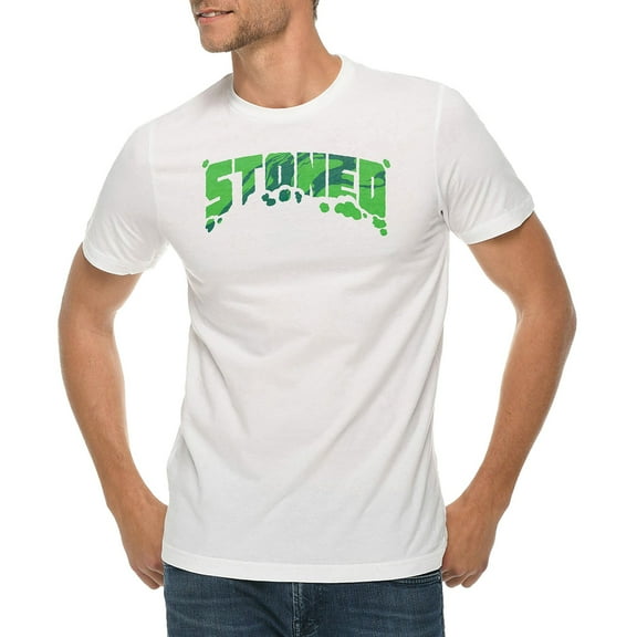 Oversized Stoned Graphic Design Deluxe Jersey T-Shirt - White XL