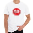thumbnail image 1 of Oversized Stop Sign Graphic Design Deluxe Jersey T-Shirt - White 3XL, 1 of 4