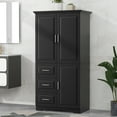 thumbnail image 1 of Oversized Storage Cabinet with 3 Adjustable Shelves&3 Drawers, 62.2" Kitchen Pantry Storage Cabinet with Doors, 6-Tier Tall Steel Cabinet Locker for Kitchen, Living Room, Dining Room, Black, 1 of 9