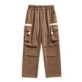 thumbnail image 1 of Oversized Straight Wide Leg Trousers L-8XL Big and Tall Men's Cargo Pants Drawstring Elastic Waist Streetwear Quick Drying, 1 of 4