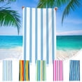thumbnail image 1 of Oversized Striped Beach Towel, 55x27 Inch Large Quick Dry Swimming Pool Towel, Soft Absorbent Polyester Travel Towel for Men Women, Multipurpose Camping Spa Bath Towel, Summer Vacation Essentials, 1 of 7