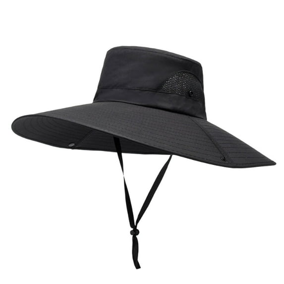 Oversized Sun Hat for Men | Fisherman's Wide Brim Outdoor Cap – Windproof Rope, UV Protection, Lightweight Summer Mountaineering & Fishing Hat | Solid Color | 1 Pack