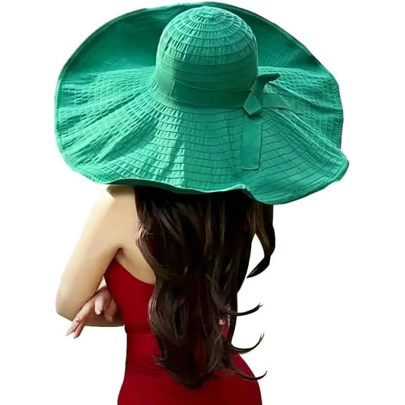 Oversized Sun Hats for Women Extra Large Wide Brim Beach Hat Foldable Roll up Floppy