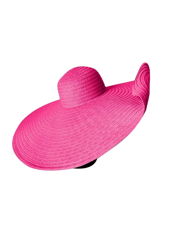 Oversized Sun Straw Hat for Women, UPF 50+ Floppy Wide Brim Summer Hat, Foldable Roll Up Travel Hat Beach Hats for Women Summer Beach Hat for Women