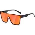 thumbnail image 1 of Oversized Sunglasses, Rimless Mirrored Sun Glasses with Reflective One-Piece Lens, 1 of 6