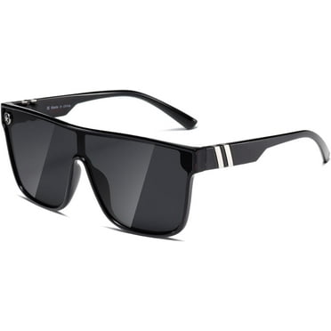Oversized Sunglasses, Rimless Mirrored Sun Glasses with Reflective One-Piece Lens