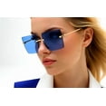 thumbnail image 1 of Oversized Sunglasses Women Vintage Lady UV Protection Square Rimless Blue, 1 of 11