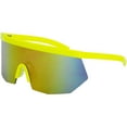 thumbnail image 1 of Oversized Super Shield Rainbow Mirrored Lens Semi Rimless Style Sunglasses, 1 of 11