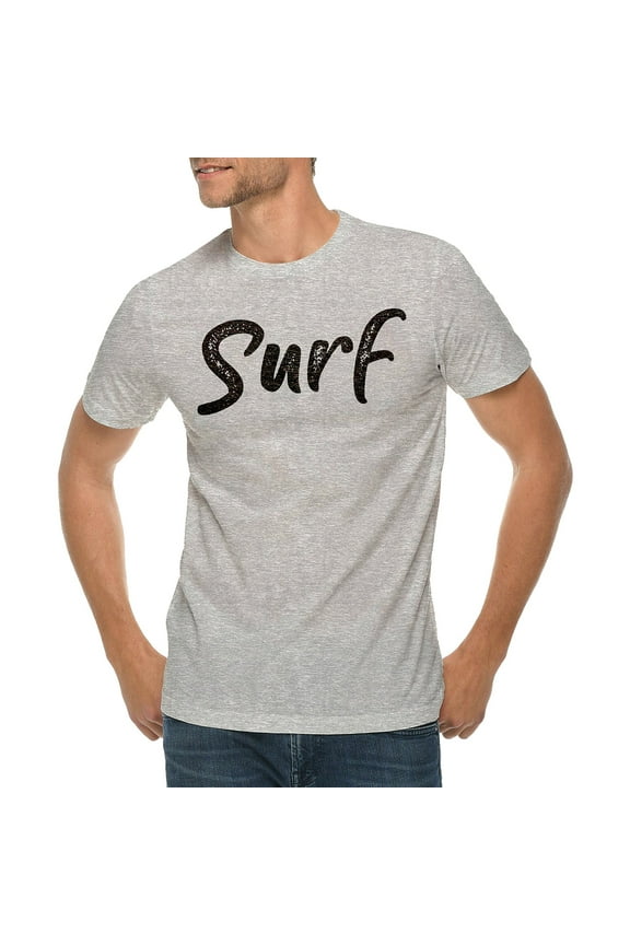 Oversized Surf Graphic Design Deluxe Jersey T-Shirt - Heather Grey 2XL