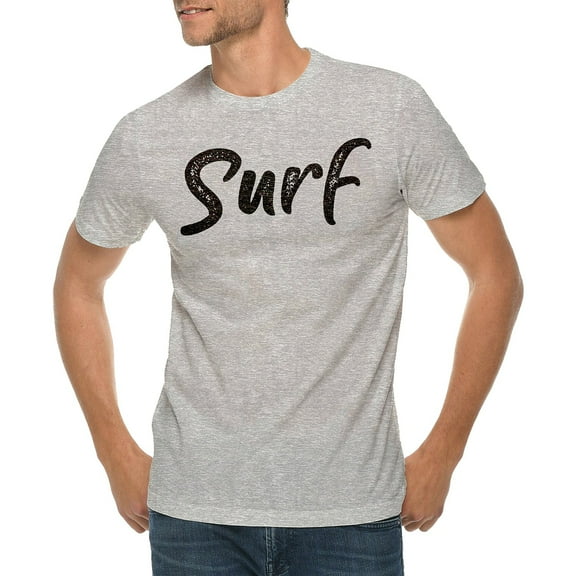 Oversized Surf Graphic Design Deluxe Jersey T-Shirt - Heather Grey XL