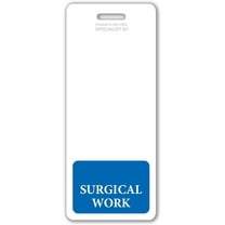 Oversized Surgical Work Badge Buddy - Vertical Extra Large Badge Buddies for Surgeons - 2 1/8 X 5 1/2 Role Identification Badge Backer Card - USA Printed by Specialist ID (Blue)