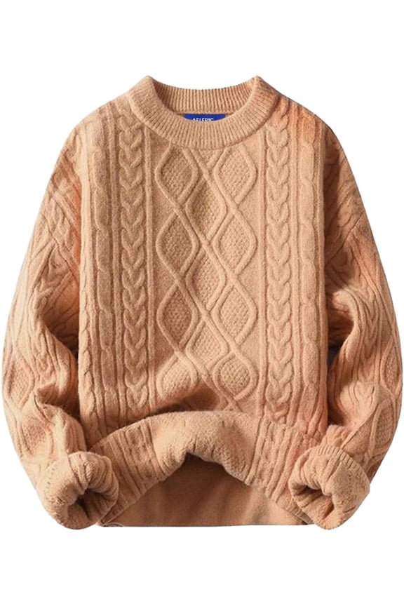 Oversized Sweater 90s Vintage Cable Knit Long Sleeve Women Heavy Crewneck Pullover