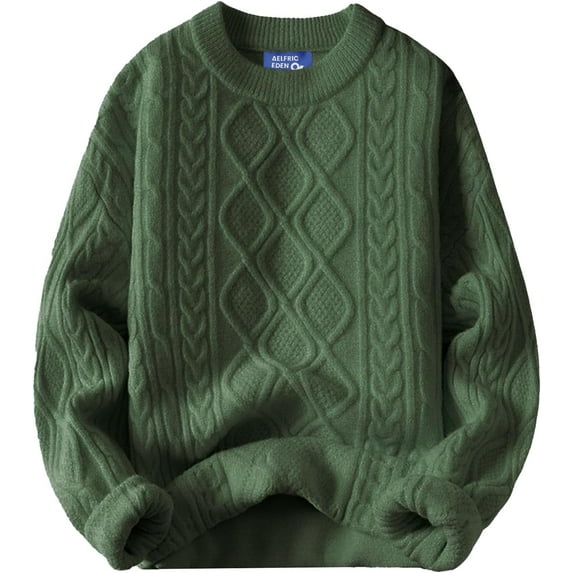 Oversized Sweater 90s Vintage Cable Knit Long Sleeve Women Heavy Crewneck Pullover
