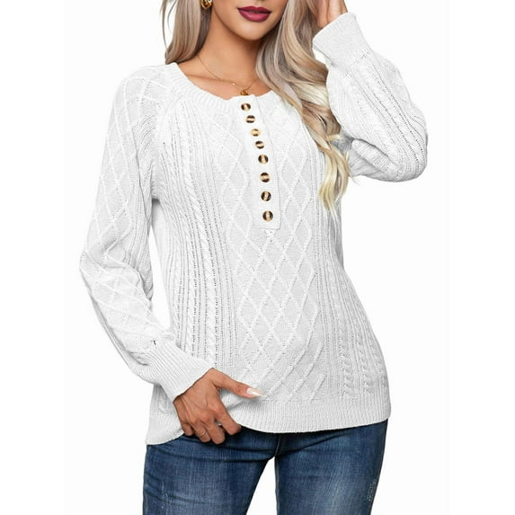 Oversized Sweater 90s Vintage Knitted Sweater for Women Long Sleeve Cable Knit Crewneck Pullover Tops Plus Size