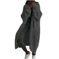 thumbnail image 1 of Oversized Sweater Jackets for Women Open Front Chunky Knit Long Maxi Cardigans with Pockets Fall Winter Outerwear (L, Dark Gray), 1 of 3