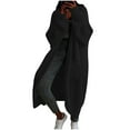 thumbnail image 1 of Oversized Sweater Jackets for Women Open Front Chunky Knit Long Maxi Cardigans with Pockets Fall Winter Outerwear (M, Black), 1 of 3