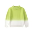 thumbnail image 1 of Oversized Sweater Kids Boy Crewneck Pullover Gradient Sweatshirt Children's Trendy Casual Loose Graphic Knitted Top (Green 6 Years), 1 of 3