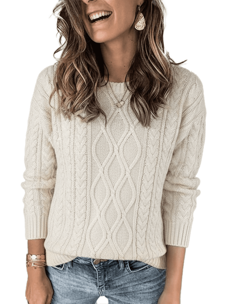 SOMER Sweaters for Women Chunky Cable Knit Sweater Long Sleeve