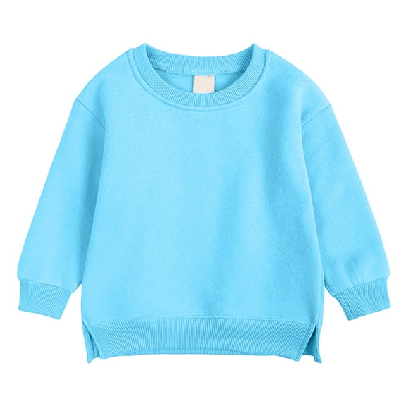 Oversized Sweaters For Teens Toddler Baby Boy Girl Pullover Sweatshirt, Solid Color Infant Crewneck Kids Cotton Premium Bottom Fork Warm