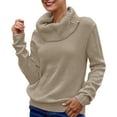 thumbnail image 1 of Oversized Sweaters For Women Casual Relaxed Fit Basic Solid Color Turtleneck Long Sleeve Stretch Pullover Jumper Top Comfortable Soft Fall Clothes, 1 of 7