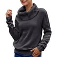 thumbnail image 1 of Oversized Sweaters For Women Casual Relaxed Fit Basic Solid Color Turtleneck Long Sleeve Stretch Pullover Jumper Top Comfortable Soft Fall Outfits, 1 of 7