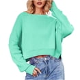 thumbnail image 1 of Oversized Sweaters For Women Loose European Knitted Long Sleeved Round Neck winter Clothes Mint Green Fashion Tops Pullover (XL), 1 of 8