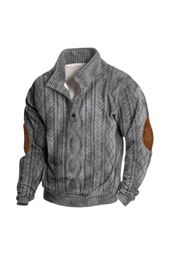 Oversized Sweaters for Men Fashion Retro Soft Crewneck Athletic Digital Print Mens Warm Clothing,Grey,L
