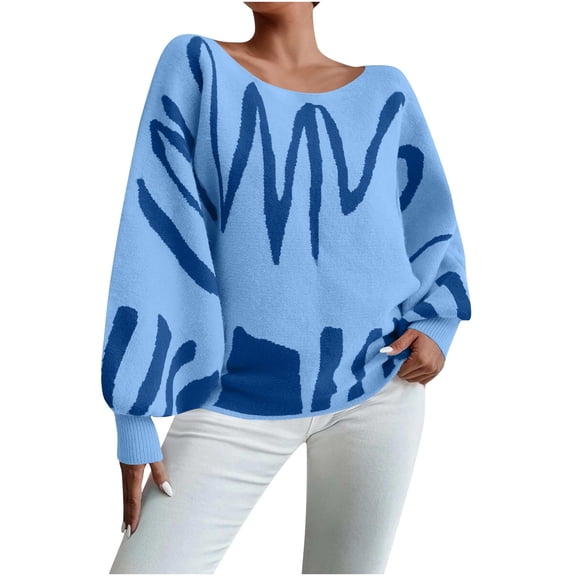 Oversized Sweaters for Women Cozy Fall Winter Crew Neck Lantern Long Sleeve Ladies Pullover Sweater Tops