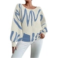 thumbnail image 1 of Oversized Sweaters for Women Cozy Fall Winter Crew Neck Lantern Long Sleeve Ladies Pullover Sweater Tops, 1 of 9