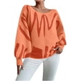 thumbnail image 1 of Oversized Sweaters for Women Cozy Fall Winter Crew Neck Lantern Long Sleeve Ladies Pullover Sweater Tops, 1 of 9