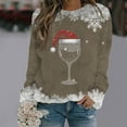 thumbnail image 1 of Oversized Sweaters for Women Fair Isle Crew Neck Christmas Sweater with Double Faced Velvet Print Fall Winter Long Sleeve Pullovers Top Multicolor, 1 of 4
