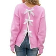 thumbnail image 1 of Oversized Sweaters for Women Fall Sweaters for Women Women's Sexy Bow Tied Back Knit Sweater With Open Back, 1 of 7